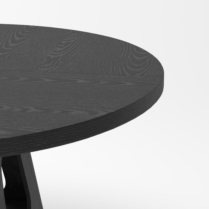 Farmhouse Round Dining Table With Storage Base