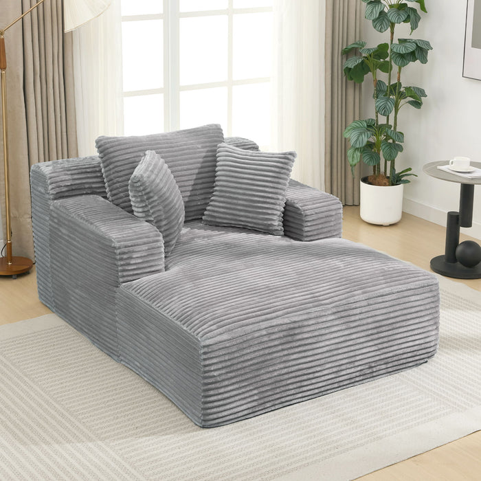 Modern Full Compressed Chaise Lounge Sofa Bed With Removable Pillows