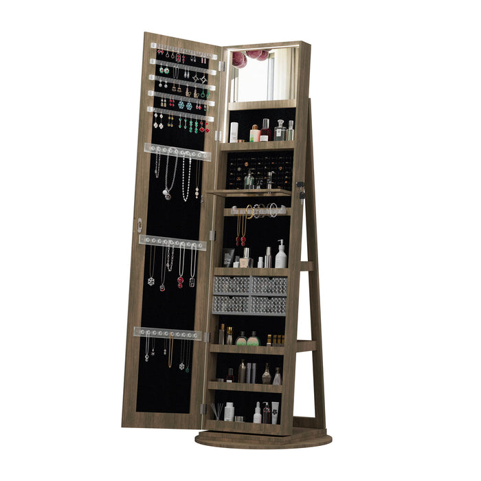Swivel Jewelry Cabinet With Full Length Mirror