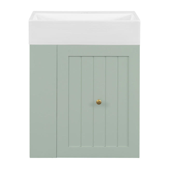 Modern Bathroom Vanity With Sink, Storage Cabinet, Drawer & Side Shelf