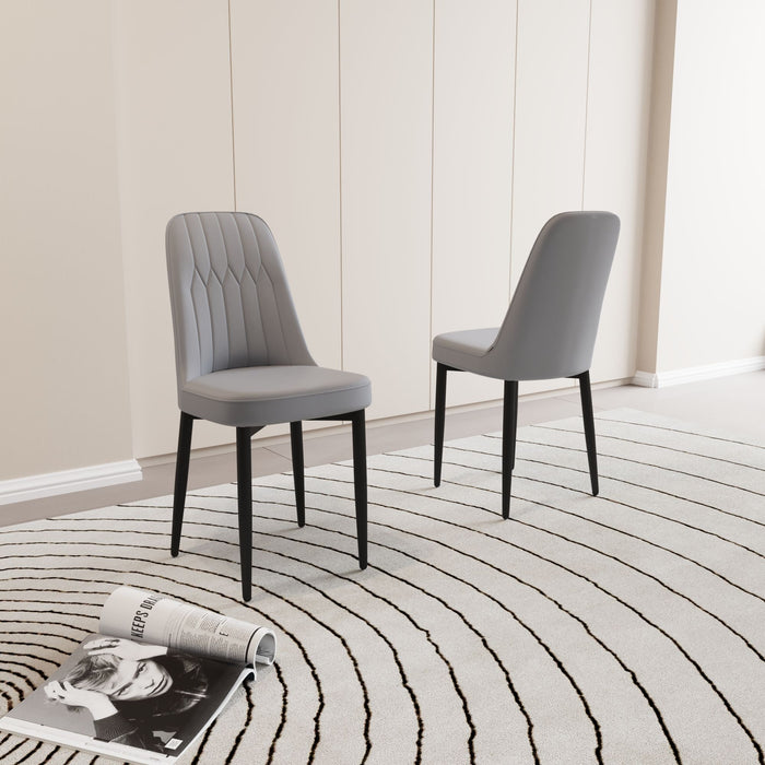 Modern Dining Chair With Cushions And Metal Legs