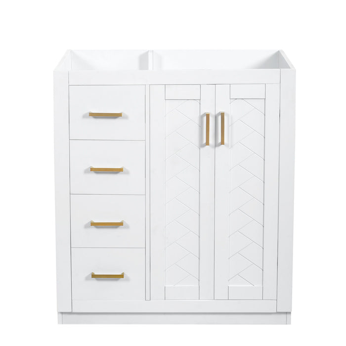 Retro Style Bathroom Vanity With 3 Drawers & Soft-Closing Doors