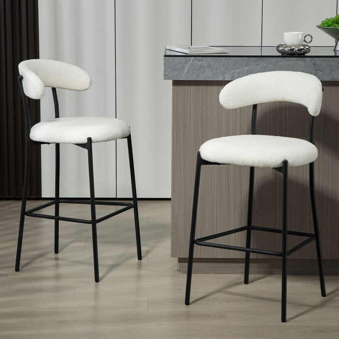 Counter Height Bar Stools With Powder Coating Base And Footrest