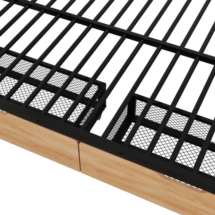 Full Size Convertible Bunk Bed With 2 Drawers Durable - Black