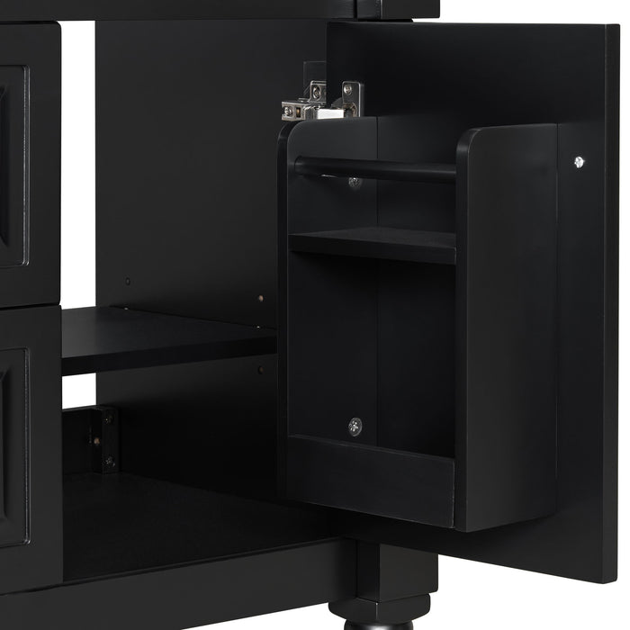 Freestanding Bathroom Vanity With Sink, Adjustable Shelf & Flip Drawer