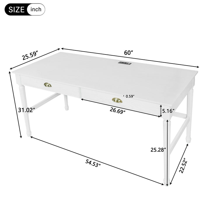 Modern Writing Desk With Drawers For Home Office