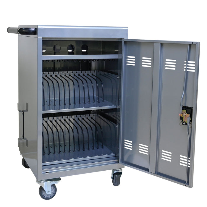 Mobile Charging Cart Station For Chromebook, Tablet And Laptop Computer With Power Strip Included