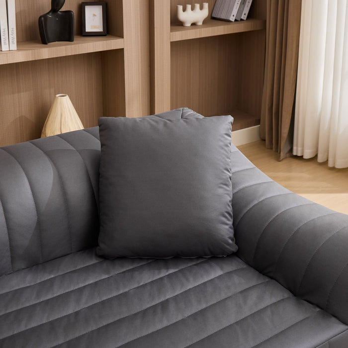 Oversized 2 Seater Loveseat With 2 Decor Throw Pillows, Deep Seat Sofa For Living Rooms