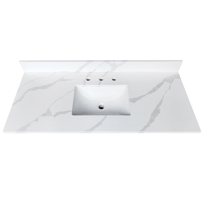 Bathroom Vanity Top With Undermount Sink, 3 Pre Drilled Holes