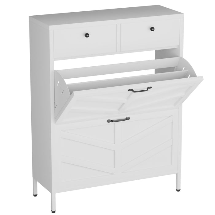 Shoe Cabinet With Flip Drawers