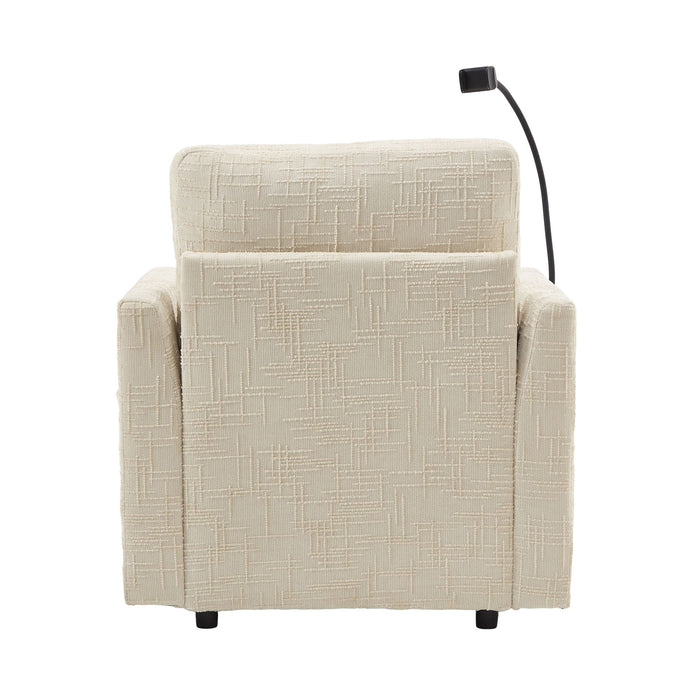 Multifunctional Chenille Recliner Sofa With Storage And Phone Bracket