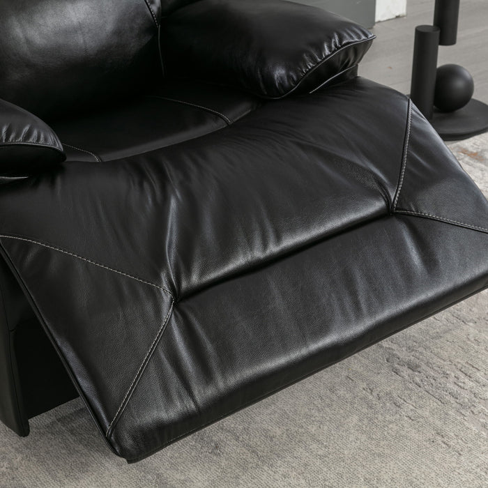 2 Seater Home Theater Recliner Manual Recliner Chair With A LED Light Strip Two Cup Holders And A Storage Box For Living Room