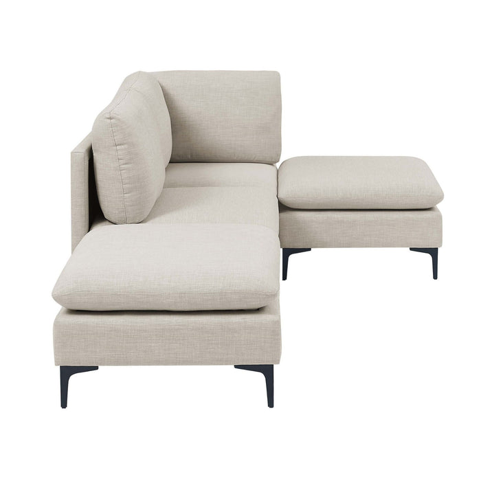 Upholstered Modular Sectional With Tall Legs, Medium Firm Seat