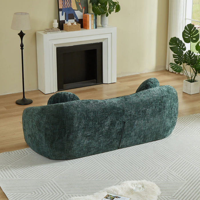 Curved Convertible Sofa, 2 In 1 Frameless Folding Sofa Bed With Pull Out Base And Deep Seat