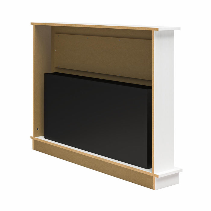 Ellsworth - Wide Electric Fireplace Insert With Mantel And Remote Control - White