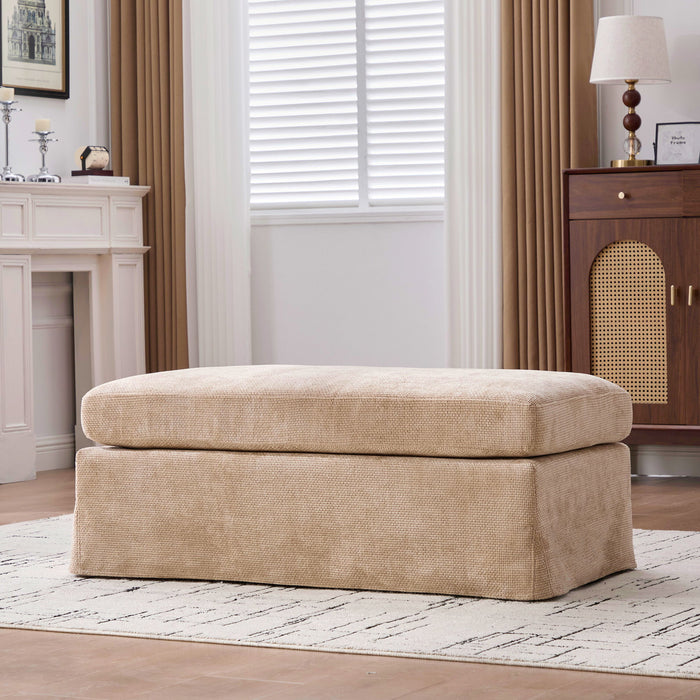 Wide Modern Upholstered Ottoman Foot Stool