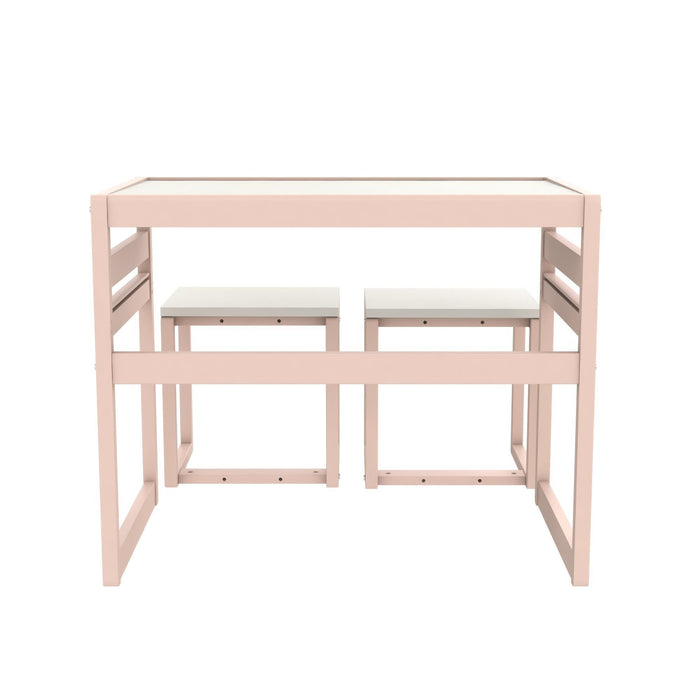 Signy - 3 Piece Activity Table Set - Pink / White