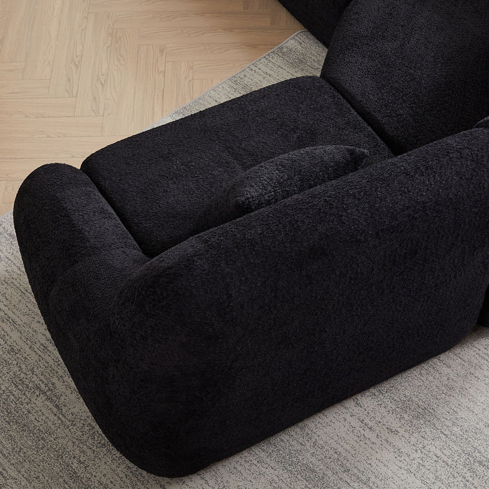 Luxury Curved Corner Sectional Sofa With 4 Pillows