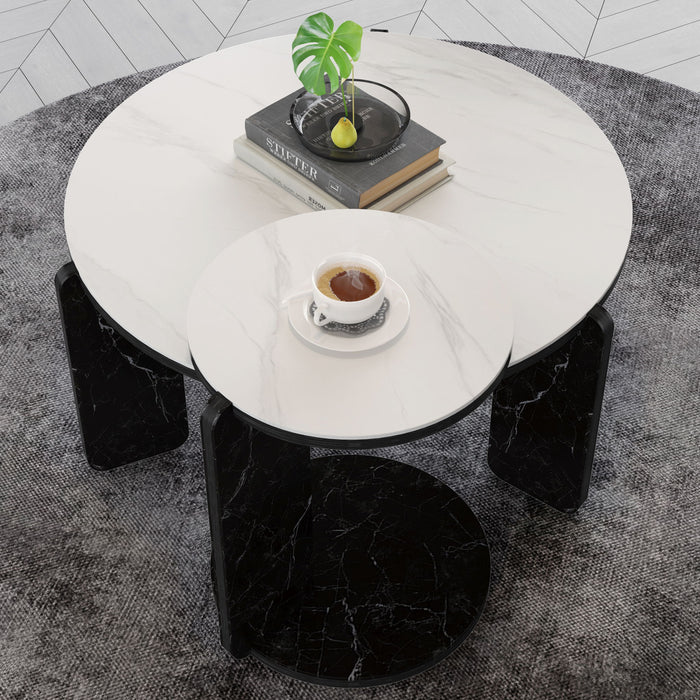 Round Coffee & End Table Set