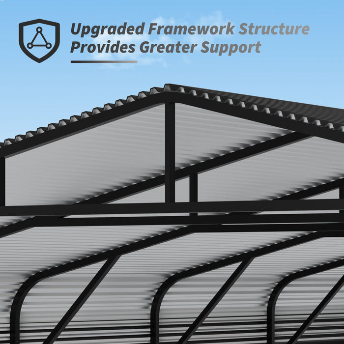 Heavy Duty Carport, All Weather Shelter - Black