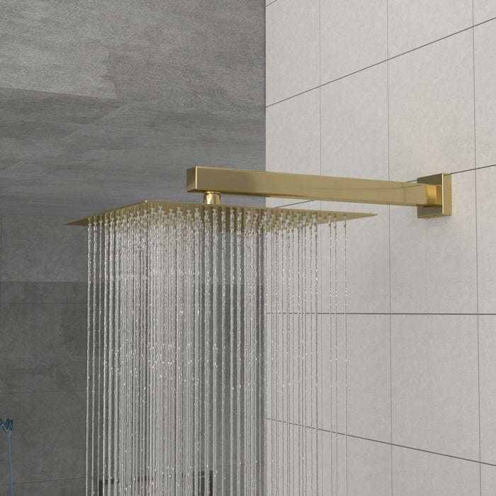 Modern 10" Square Rainfall Shower Head & Stainless Steel Wall Or Ceiling Mount Luxury Spa Shower Panel