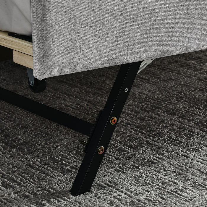 Size Upholstered Daybed With Trundle And USB Charging Armrest