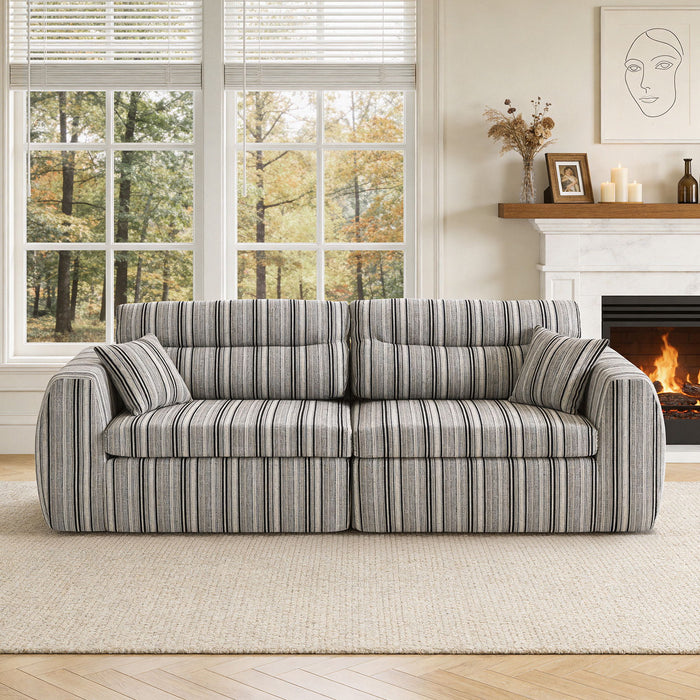 3 Seater, Couch With Throw Pillows For Living Room