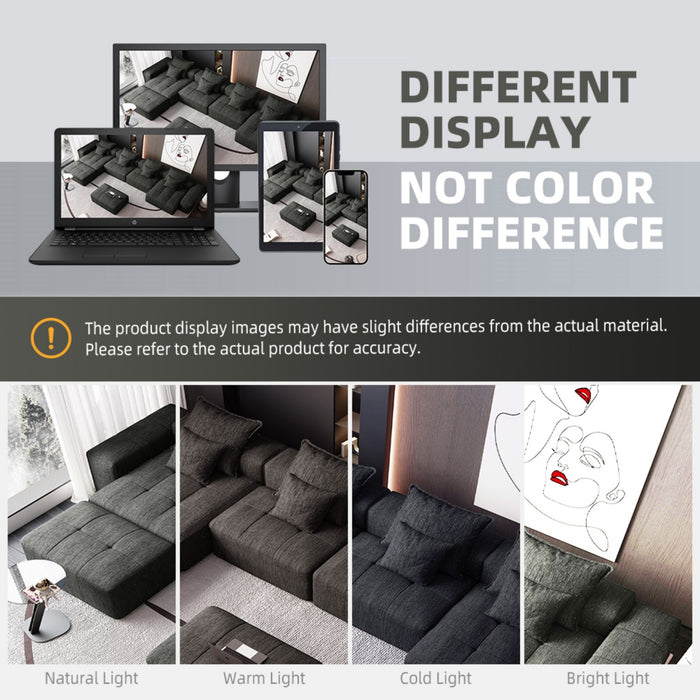 Modern Oversized Diy Combination, Modular Sectional Sofa With Pillows