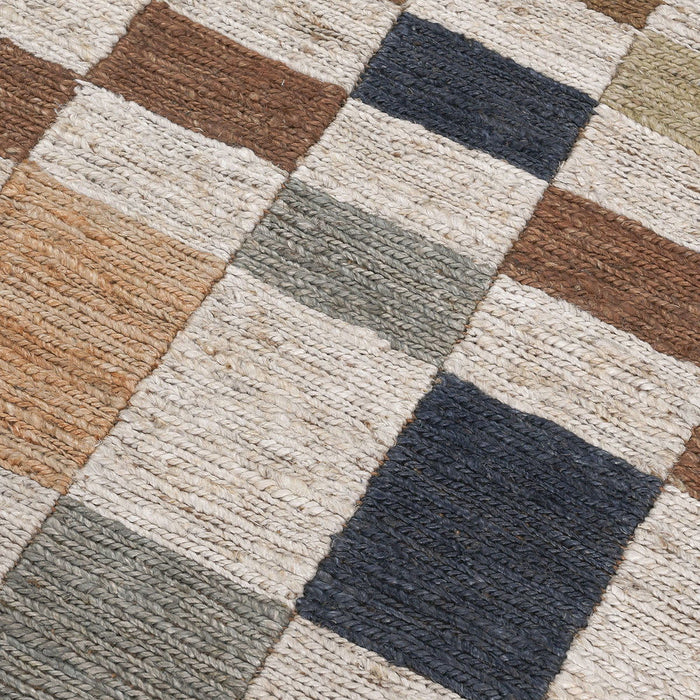 Soumak - 2' x 3' Jute Check Area Rug - Check Natural Multi