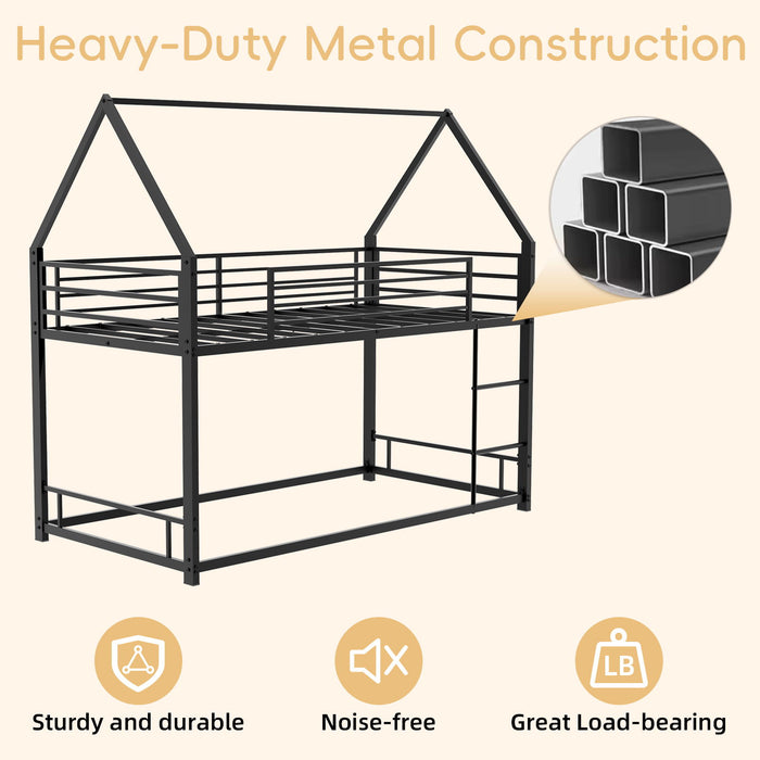 Bunk Bed With Safety Guardrails, No Box Spring Needed