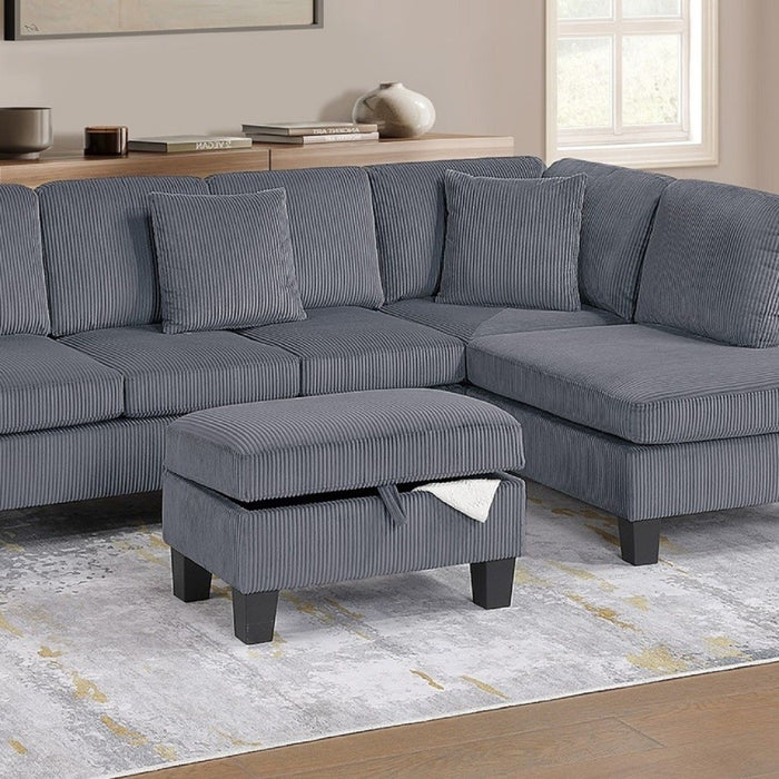 Sectional Sofa With Storage Ottoman And Pillows