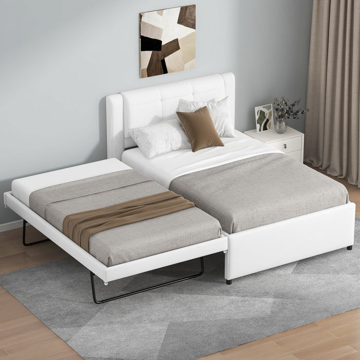 Upholstered Platform Bed With Multifunctional Trundle
