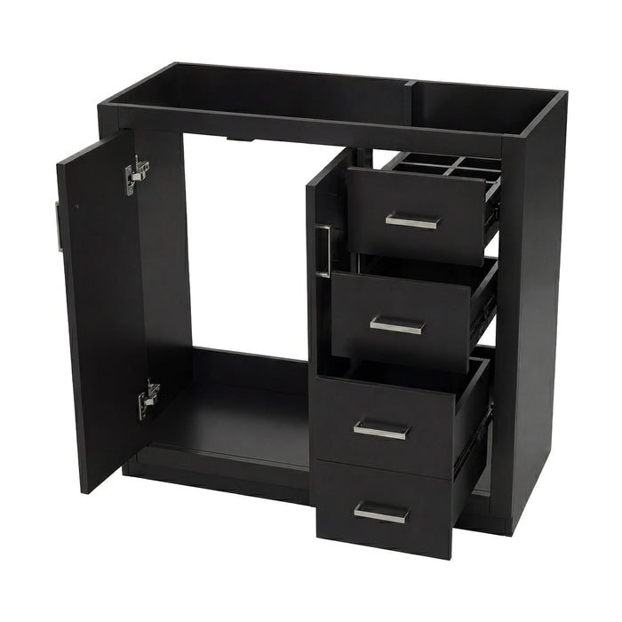 Retro Style Bathroom Vanity, 3 Drawers & Soft Closing Doors