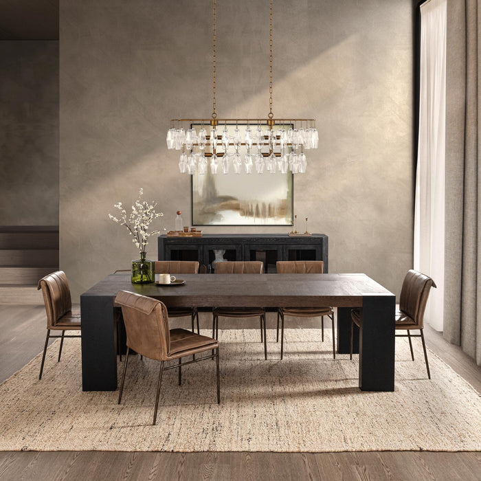 Tressia - Glass Round Chandelier - Brass