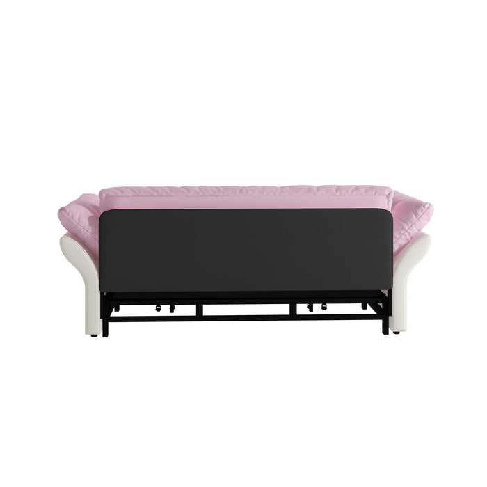 Queen Pull Out Sofa Bed, 3 In 1 Convertible Sleeper Tufted With 2 Soft Pillows