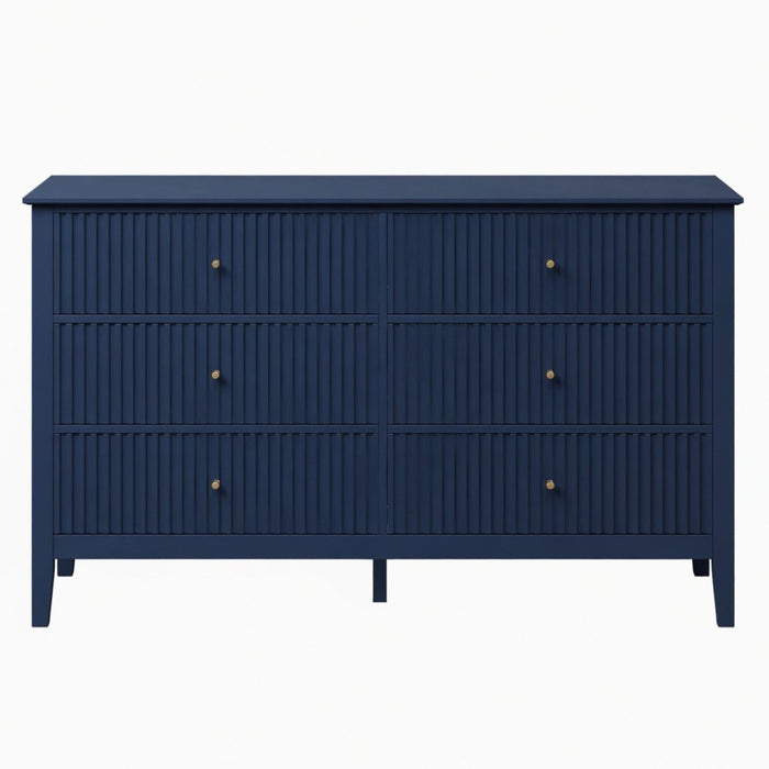 Modern 6 Drawer Fluted Dresser
