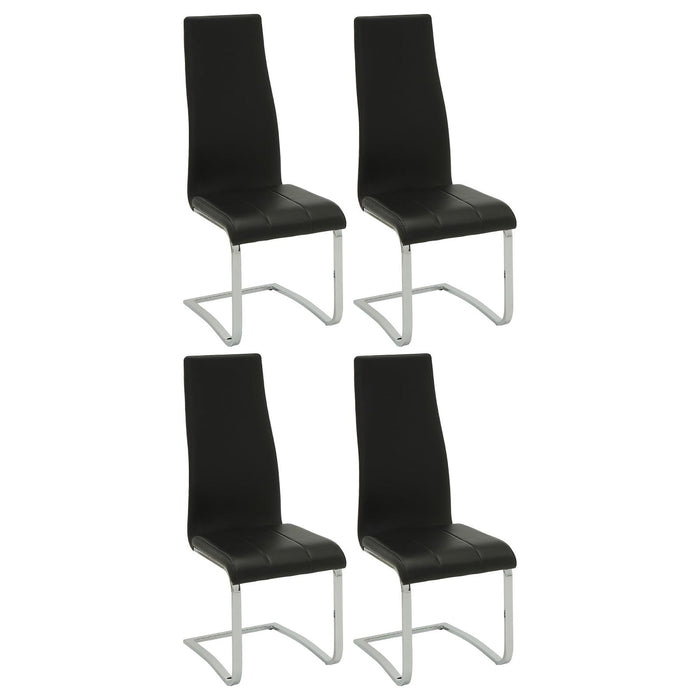 High Back Side Chairs Dining Chairs With Padded Upholstery (Set of 4) - Black