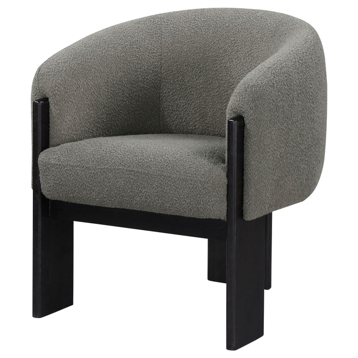 Maciel - Upholstered Barrel Back Accent Chair - Mushroom