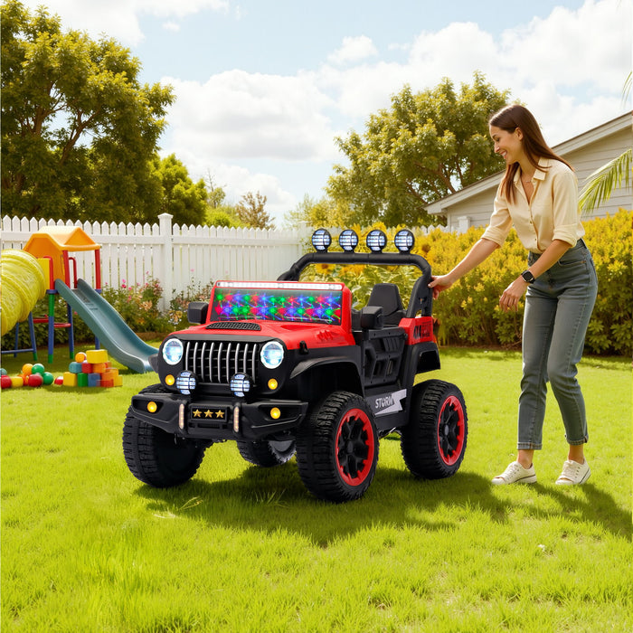 Electric Car With Remote Control, Colorful LED Lights, USB & MP3