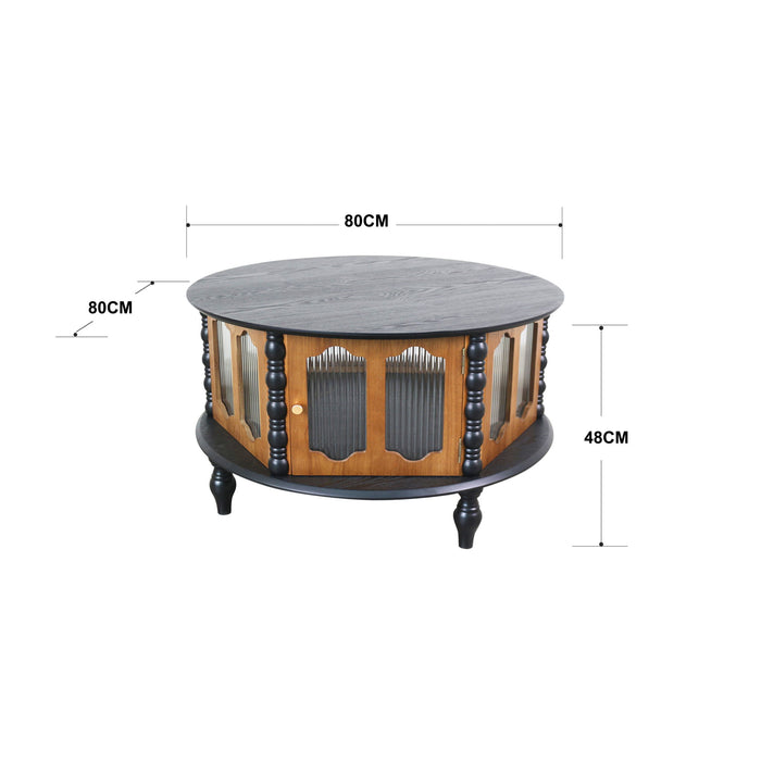 Round 3 Door Storage Coffee Table For Living Room