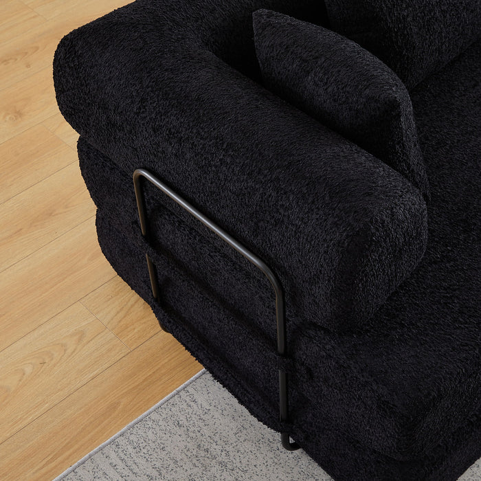 Convertible Sleeper Sofa Bed With Cylindrical Pillow