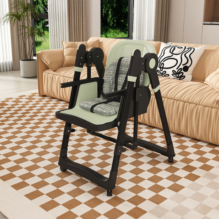 Convertible Baby High Chair To Rocker With 5 Point Harness