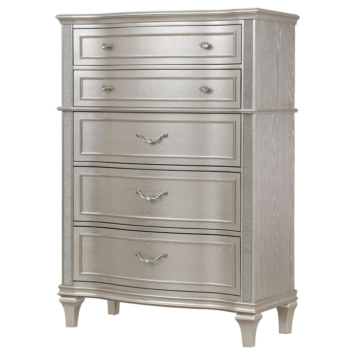 Katerina - 5 Drawer Chest With Hidden Drawer - Oak