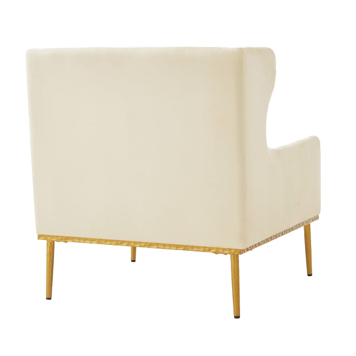 Elegant Curved Armrest Accent Armchair