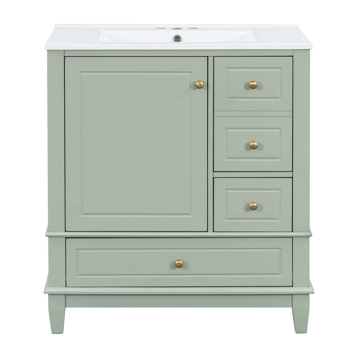 Freestanding Bathroom Vanity With Sink, Soft Close Door, 3 Drawers