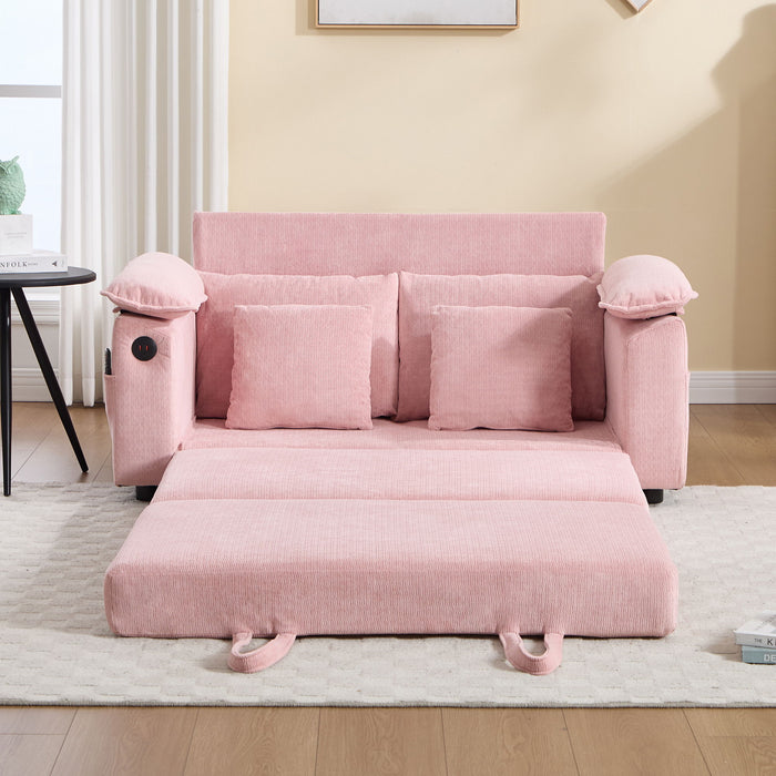 Upholstered Futon Convertible Floor Sofa Bed