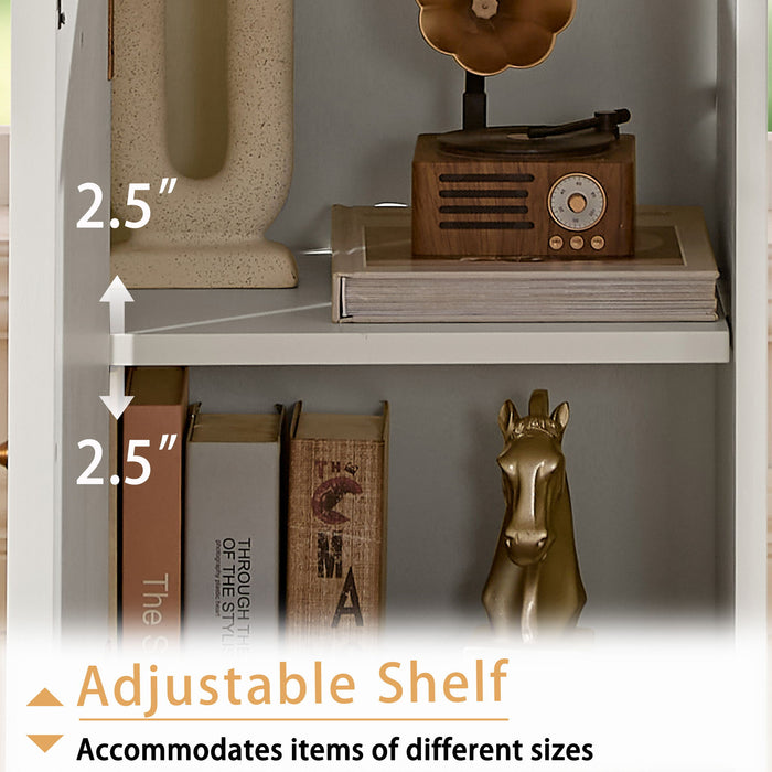 Floor Cabinet With Adjustable Shelf, Storage For Entryway