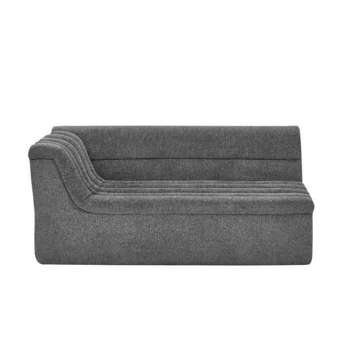 Upholstered L-Shaped Modular Sectional Sofa With Chaise, Wave-Shaped Armrest