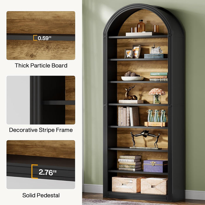 8 Tier Arched Open Display Shelving Unit For Living Room