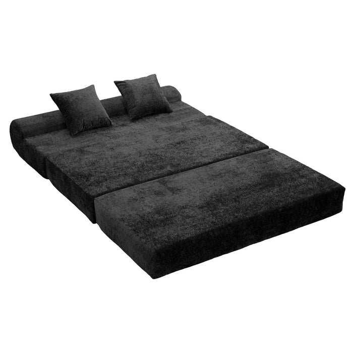 Convertible Design Sofa Bed, 2 Seater Fold Out Floor Couch